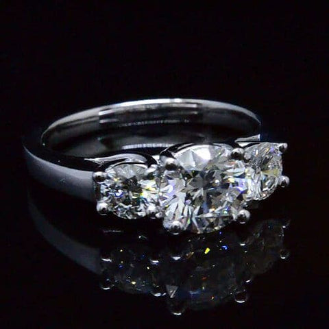 Round Cut 3 Stone Engagement Ring