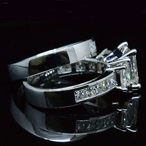 Princess Cut Diamond Engagement Ring Set 