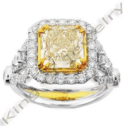 3.84 Ct. Canary Fancy Yellow Diamond Engagement Ring VS1 GIA