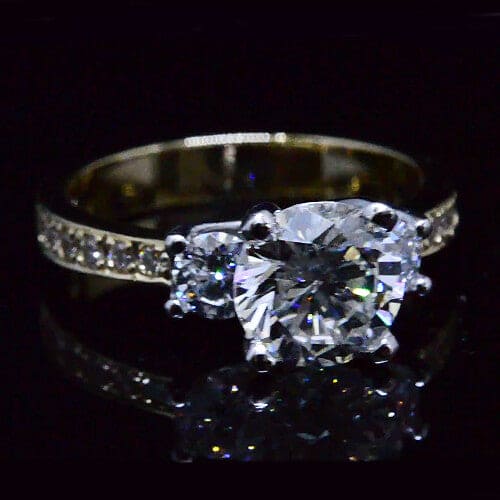 2.13 Ct. 3-Stone Round Brilliant Cut Diamond Ring