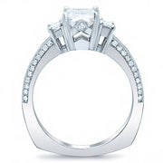 2.41 Ct. Emerald Cut, Baguette & Round Diamond Engagement Ring G,VVS2 GIA