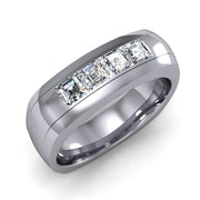 1.00 Ct. Men's Asscher Cut Diamond  Wedding Band Channel Set