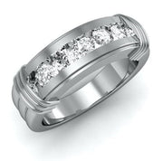 1.00 Ct. Men's Round Cut Diamond Ring Channel Set