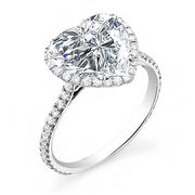 Heart Halo Engagement Ring Front View