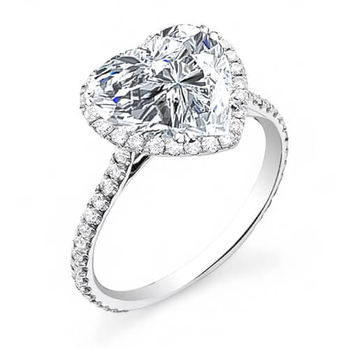 Halo heart shaped diamond engagement ring