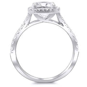 Halo Cushion Cut Diamond Lucida Engagement Ring 