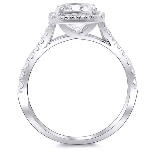 Halo Cushion Cut Diamond Lucida Engagement Ring 