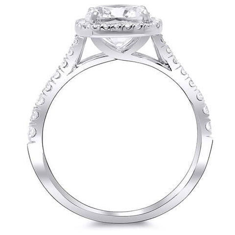 1.93 Ct. Halo Cushion Cut Diamond Lucida Style Engagement Ring G,VS1 GIA
