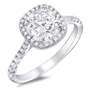 Halo Cushion Cut Diamond Lucida Engagement Ring