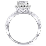 1.70 Ct. Cushion Cut Diamond Halo Engagement Ring I,IF GIA