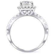 1.76 Ct. Cushion Cut Diamond Halo Engagement Ring E,VS1 GIA