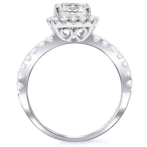 2.00 Ct. Cushion Cut Diamond Halo Engagement Ring H,VS1 GIA