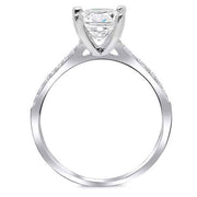 1.38 Ct. Cushion Cut Diamond Round Cut Pave Solitaire Engagement Ring G,VS1 GIA