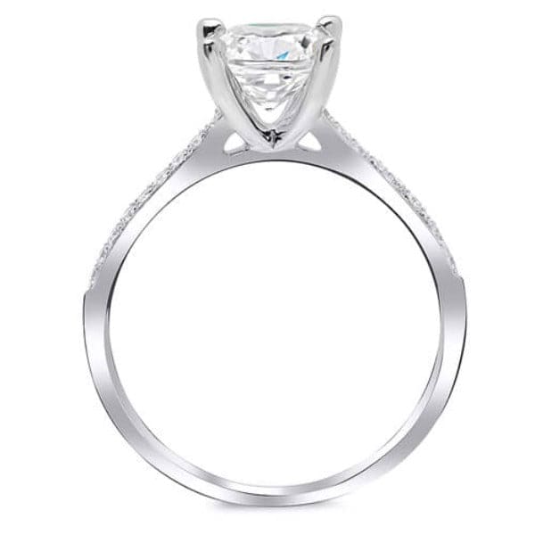 1.38 Ct. Cushion Cut Diamond Round Cut Pave Solitaire Engagement Ring G,VS1 GIA