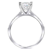 1.70 Ct. Cushion Cut Diamond Round Cut Pave Solitaire Engagement Ring H,VS1 GIA