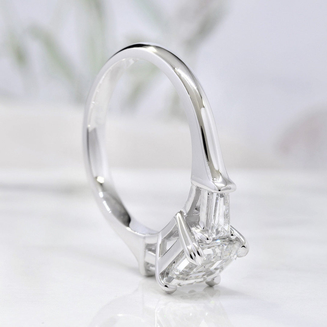 Asscher Cut Engagement Ring Set Side Profile