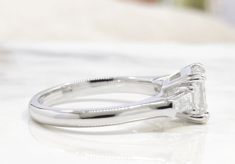 Asscher Cut Engagement Ring Set Side View