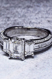 2.30 Ct. Emerald Cut 3 Stone Diamond Ring F Color VS1 GIA Certified
