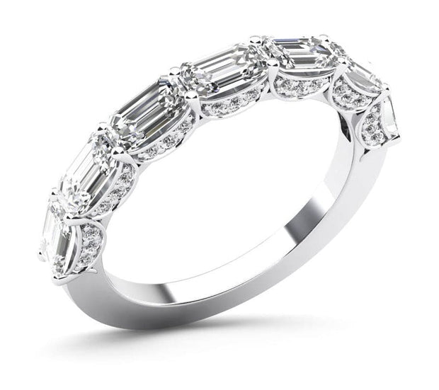 Half Eternity Emerald Cut Ring