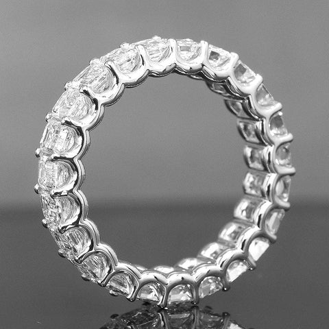 Emerald Cut Eternity Band Side View