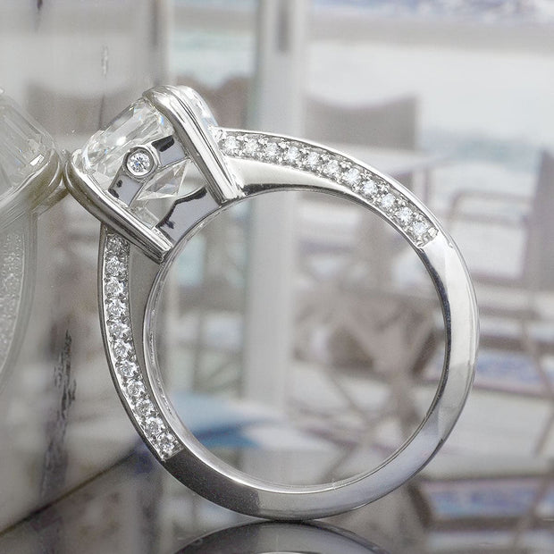 Asscher Cut Diamond Ring Profile View
