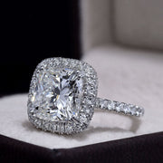 3.90 Ct. Halo Cushion Cut Engagement Ring J Color VS1 GIA Certified