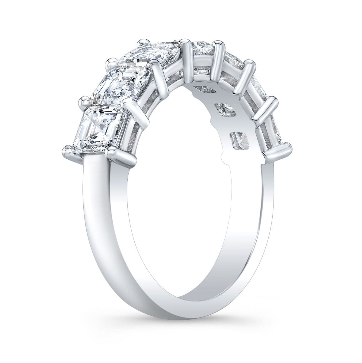 Half eternity asscher cut band side profile