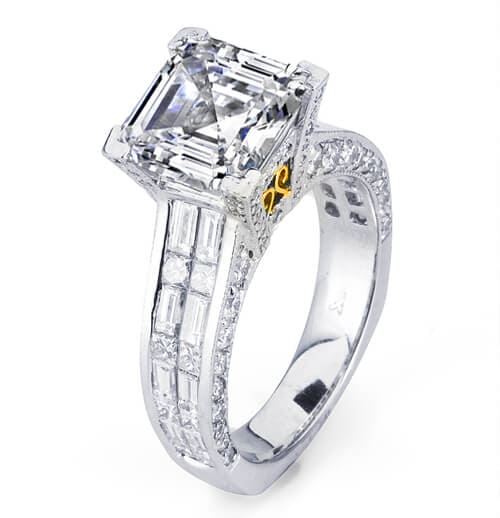 5.51 Ct. Asscher Cut Diamond Engagement Ring G,VS1
