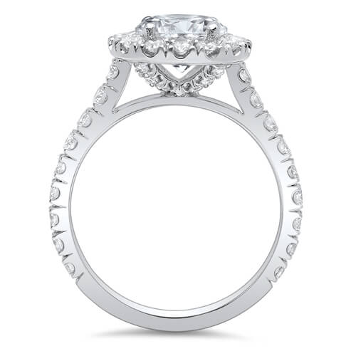 Round Cut Halo Engagement Ring, 1.9Ct H VS2 GIA 3X – Kingofjewelry.com