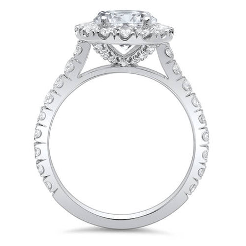 1.90 Ct. Halo Round Cut U-Setting Diamond Engagement Ring G,VS2