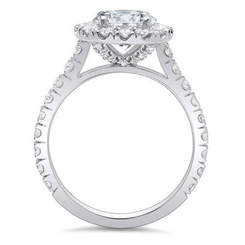 2.62 Ct. Halo Round Cut U-Setting Diamond Engagement Ring H,VS1