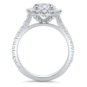 3.18 Ct. Halo Round Cut U-Setting Diamond Engagement Ring J,SI2 GIA