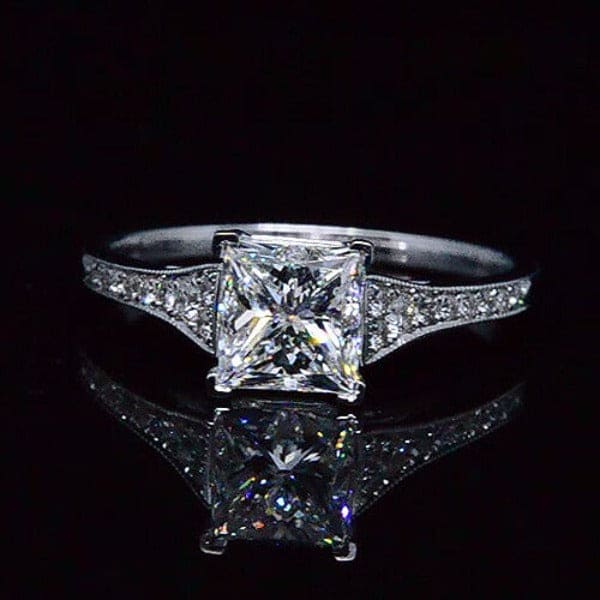 Custom Princess Cut Engagement Ring
