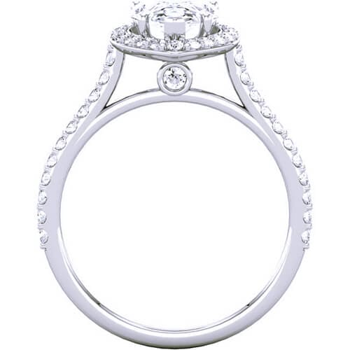 Halo Pear Cut Diamond Engagement Ring Set