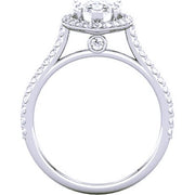 1.85 Ct. Pear Cut Diamond Halo Engagement Ring D,VS2 GIA