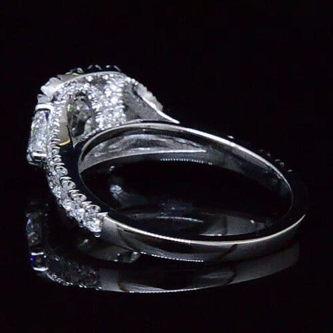 Sscher & trillions diamond ring with accents side profile