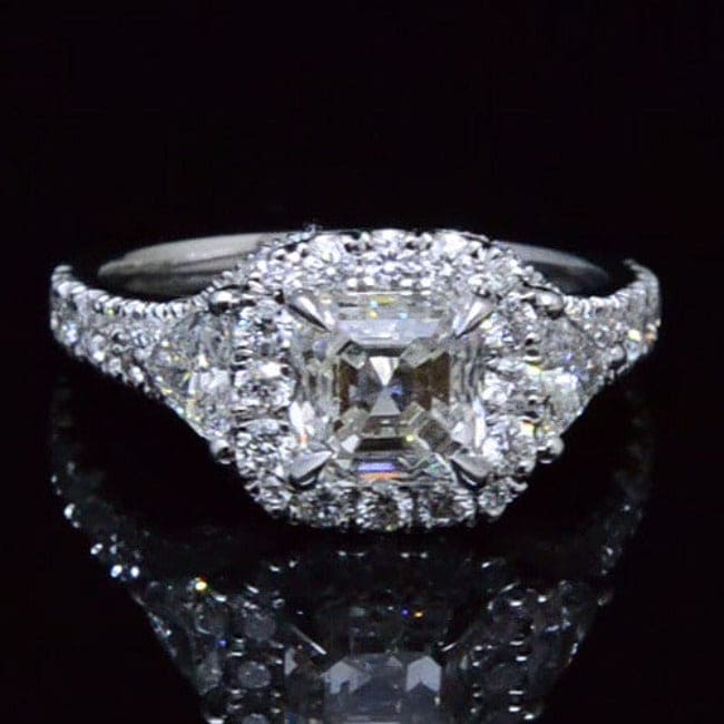 Sscher & trillions diamond ring with accents