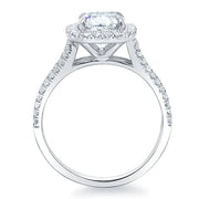 Cushion Halo Split Shank Engagement Ring Side Profile