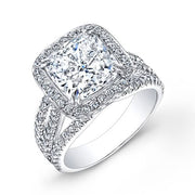 French Pave Engagement Ring