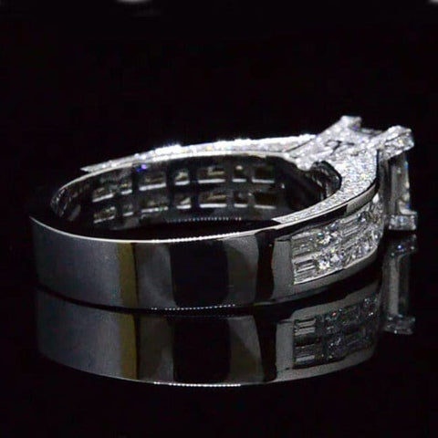 Wide Shank Asscher Cut Engagement Ring Side Profile