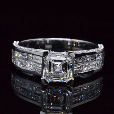 Wide Shank Asscher Cut Engagement Ring
