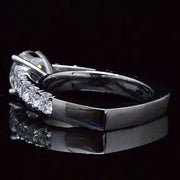 Euro Shank Engagement Ring with Accents Side Profile