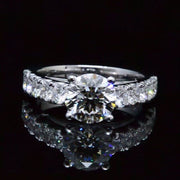 Euro Shank Engagement Ring with Accents