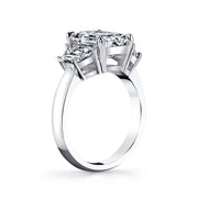 2.08 Ct. Emerald Cut & Trapezoid Three Stone Diamond Ring H,VS1 GIA