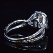 2.05 Ct. Emerald Cut Halo Diamond Engagement Ring