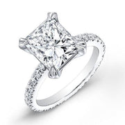 3.11 Ct. Radiant Cut Diamond Solitaire Eternity Engagement Ring H,IF GIA