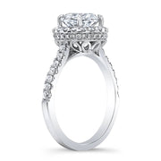 Round Halo Engagement Ring Side Profile