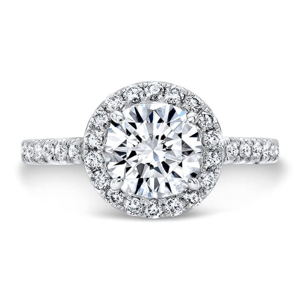 Round Halo Engagement Ring Front View