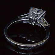 3 Stone Heart Shape & Baguette Diamond Ring Side Profile