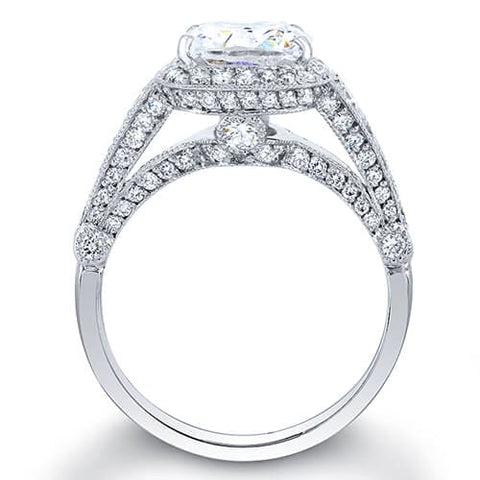 Pave Halo Cushion Cut Diamond Ring | 3.30 Ct G Color VS1 GIA Certified ...
